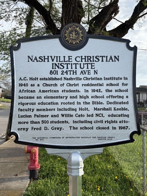 Nashville Christian Institute Marker. Click for full size. Nashville Christian Institute Marker image. Click for full size.
