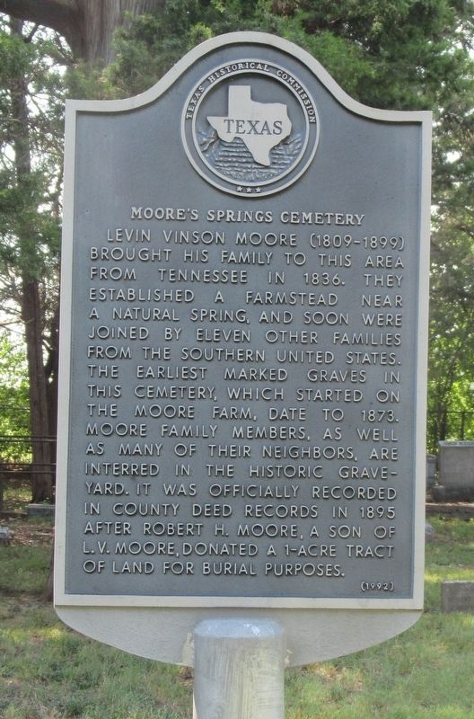 Moore's Springs Cemetery Marker image. Click for full size.