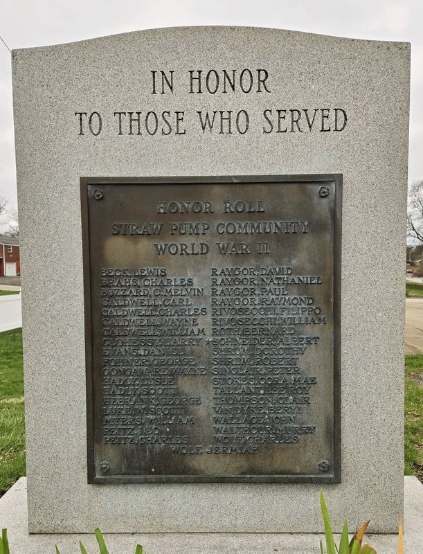 Straw Pump Community Honor Roll Marker image. Click for full size.