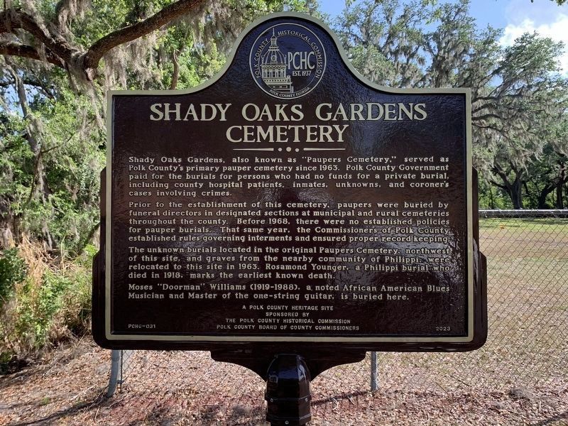 Shady Oaks Hardens Cemetery Side of Marker image. Click for full size.