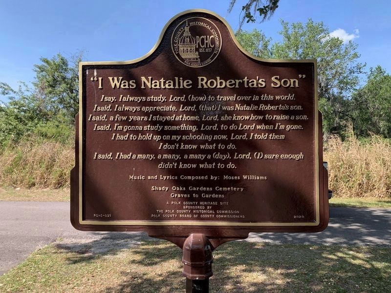 �I Was Natalie Roberta�s Son� Side of Marker image. Click for full size.
