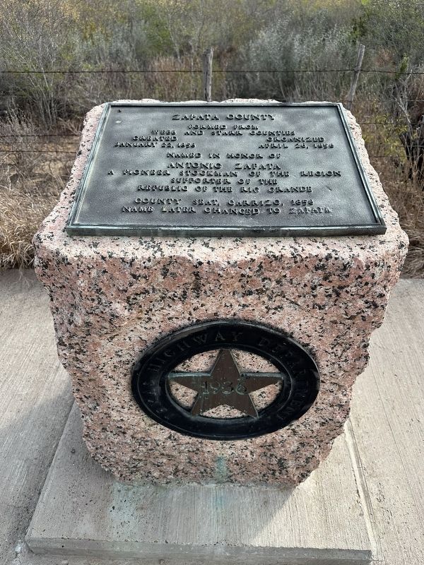 Zapata County Marker. Click for full size. Zapata County Marker image. Click for full size.