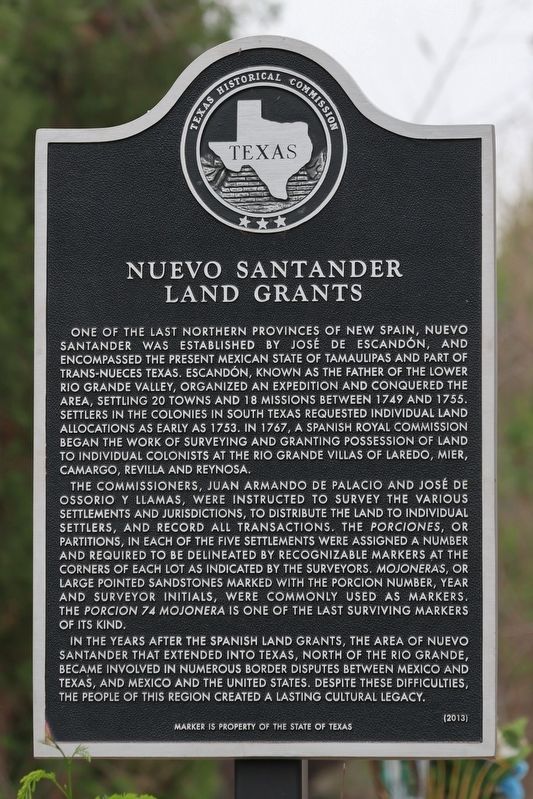 Nuevo Santander Land Grants Marker. Click for full size. Nuevo Santander Land Grants Marker image. Click for full size.