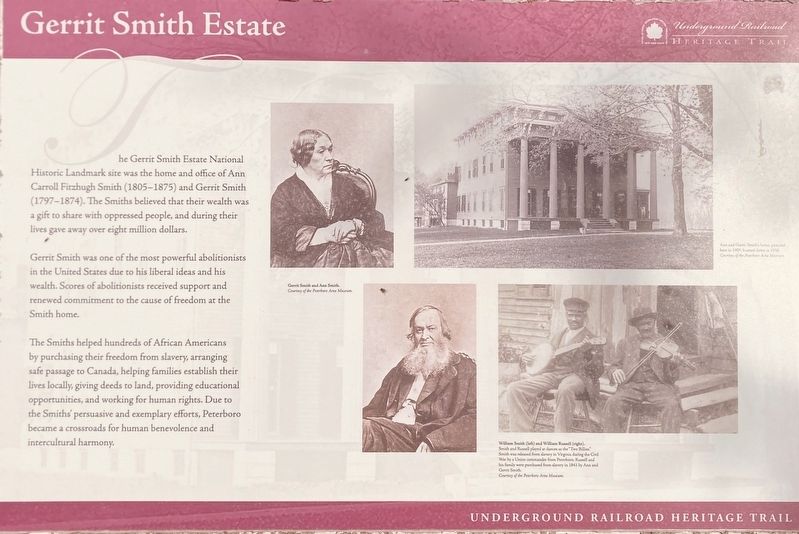 Gerrit Smith Estate Marker. Click for full size. Gerrit Smith Estate Marker image. Click for full size.