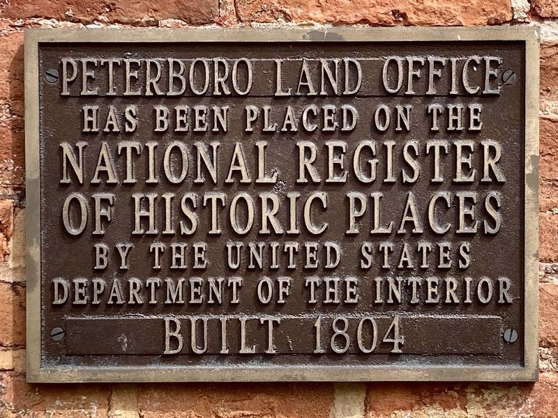 Peterboro Land Office Marker. Click for full size. Peterboro Land Office Marker image. Click for full size.
