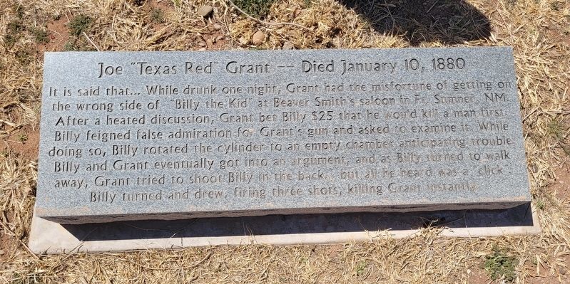 Joe "Texas Red" Grant Marker. Click for full size. Joe "Texas Red" Grant Marker image. Click for full size.