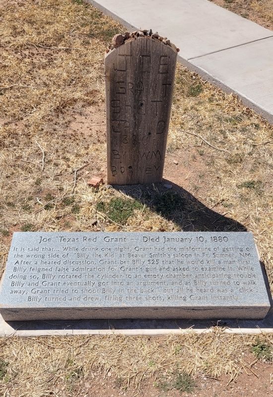 Joe "Texas Red" Grant Gravestone and Marker. Click for full size. Joe "Texas Red" Grant Gravestone and Marker image. Click for full size.