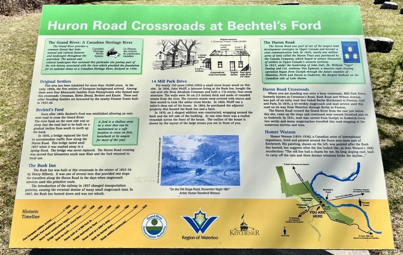 Huron Road Crossroads at Bechtel’s Ford Marker. Click for full size. Huron Road Crossroads at Bechtel’s Ford Marker image. Click for full size.