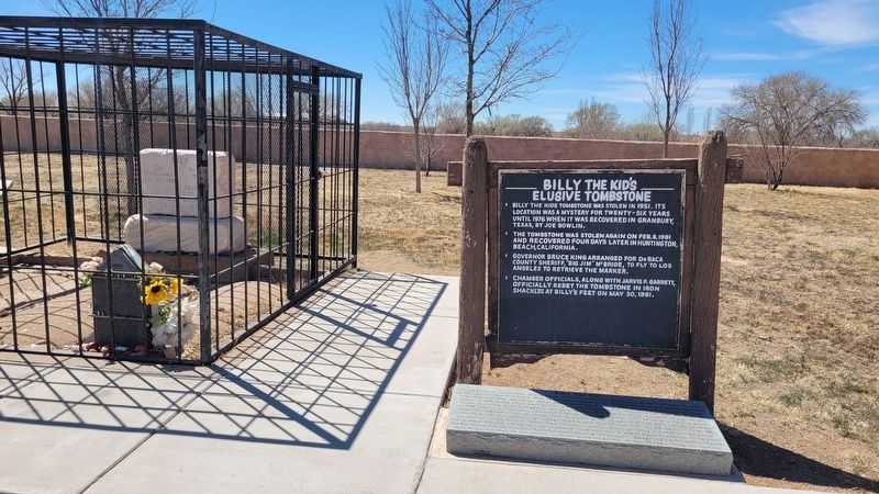 The marker next to Billy the Kid's Gravesite. Click for full size. The marker next to Billy the Kid's Gravesite image. Click for full size.