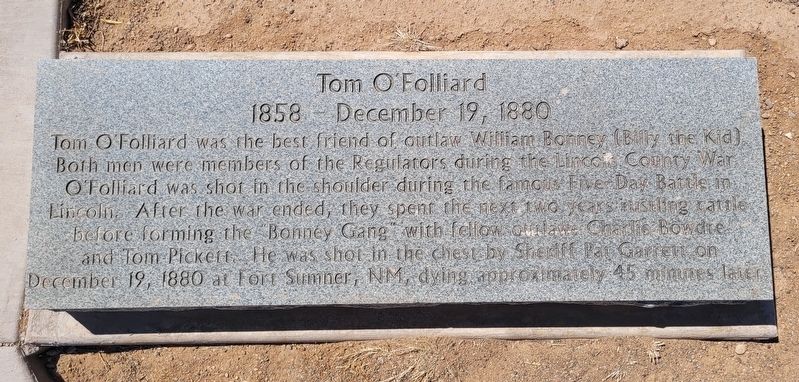 Tom O'Folliard Marker. Click for full size. Tom O'Folliard Marker image. Click for full size.