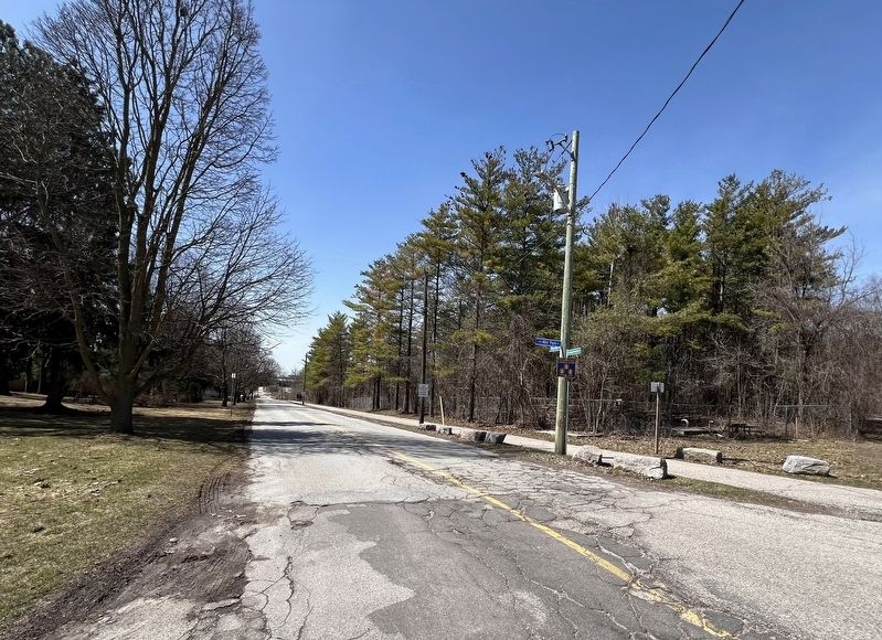 The Huron Road from the site of Bechtel’s Ford, 2025. Click for full size. The Huron Road from the site of Bechtel’s Ford, 2025 image. Click for full size.
