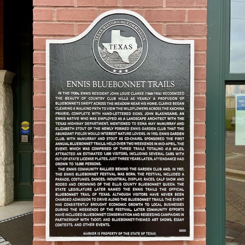 Ennis Bluebonnet Trails Marker image. Click for full size.