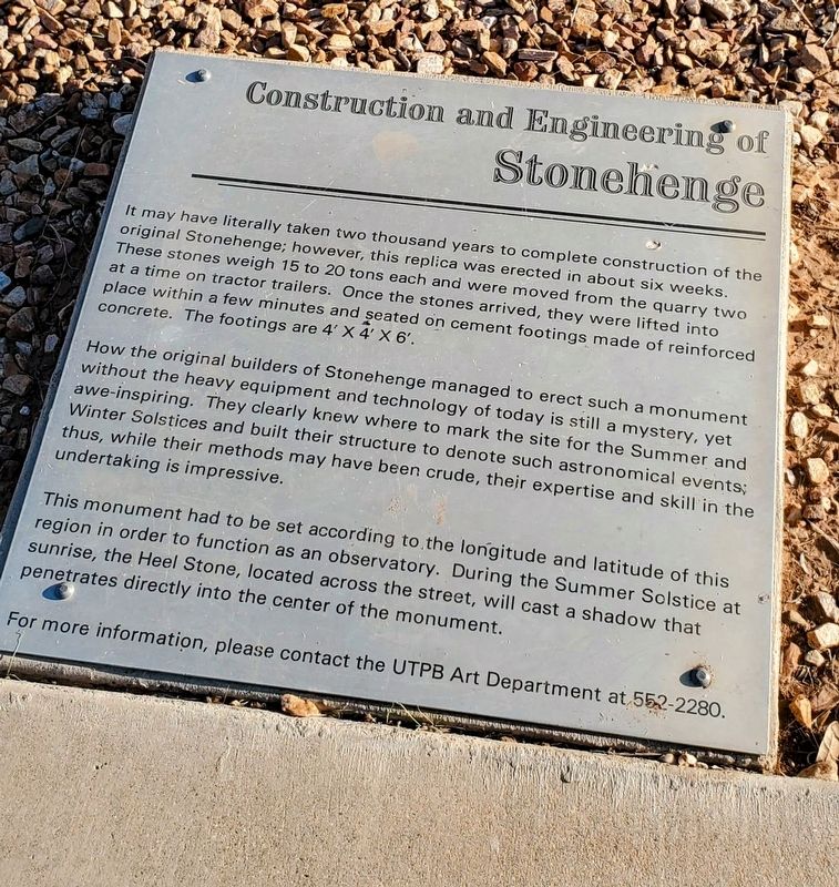 Construction and Engineering of Stonehenge Marker. Click for full size. Construction and Engineering of Stonehenge Marker image. Click for full size.