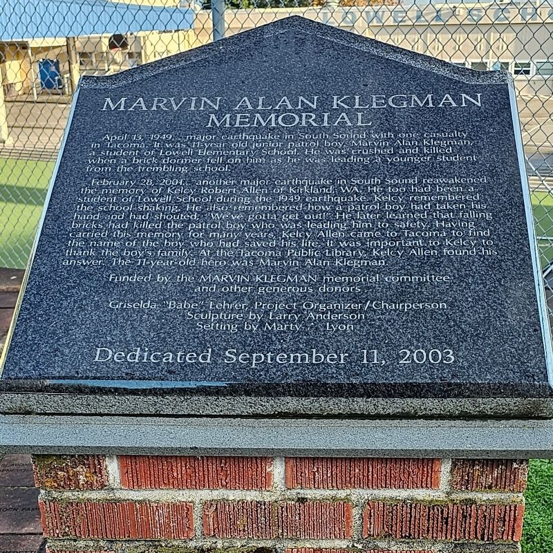 Marvin Alan Klegman Memorial Marker. Click for full size. Marvin Alan Klegman Memorial Marker image. Click for full size.