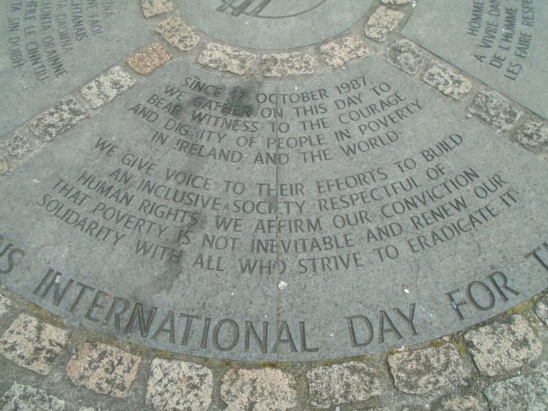 Human Rights and Poverty Stone Dedication Marker. Click for full size. Human Rights and Poverty Stone Dedication Marker image. Click for full size.