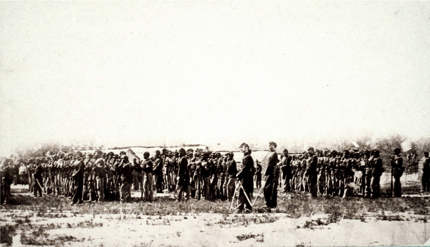 1st U.S. Colored Infantry in Formation During Review.. Click for full size. 1st U.S. Colored Infantry in Formation During Review. image. Click for full size.