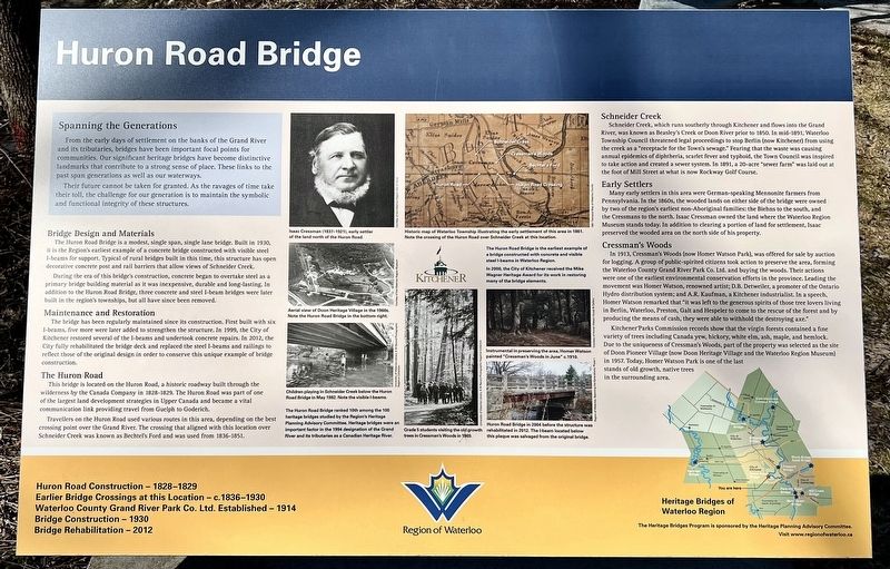 Huron Road Bridge Marker. Click for full size. Huron Road Bridge Marker image. Click for full size.