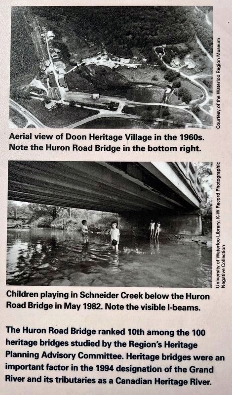 Huron Road Bridge marker photos and captions detail (lower left). Click for full size. Huron Road Bridge marker photos and captions detail (lower left) image. Click for full size.