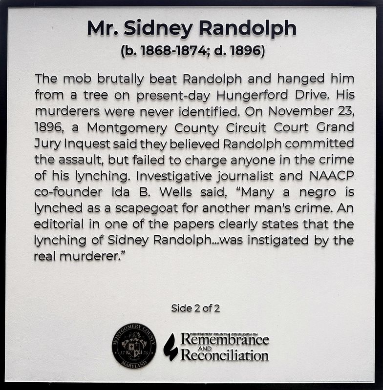 Mr. Sidney Randolph Marker. Click for full size. Mr. Sidney Randolph Marker image. Click for full size.