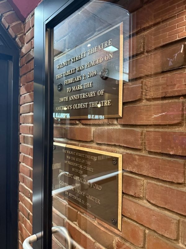 Walnut Street Theatre Marker. Click for full size. Walnut Street Theatre Marker image. Click for full size.