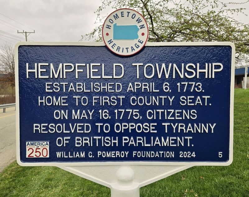 Hempfield Township Marker image. Click for full size.