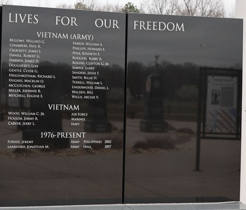Jackson County Veterans Memorial - Right Panel. Click for full size. Jackson County Veterans Memorial - Right Panel image. Click for full size.