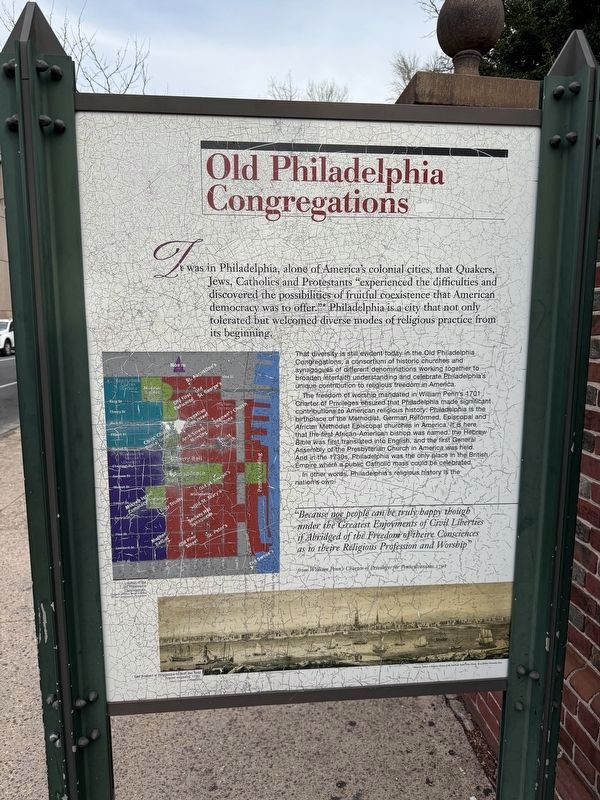 Old Philadelphia Congregations [Marker Reverse] image. Click for full size.