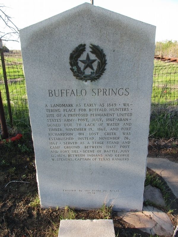 Buffalo Springs Marker. Click for full size. Buffalo Springs Marker image. Click for full size.