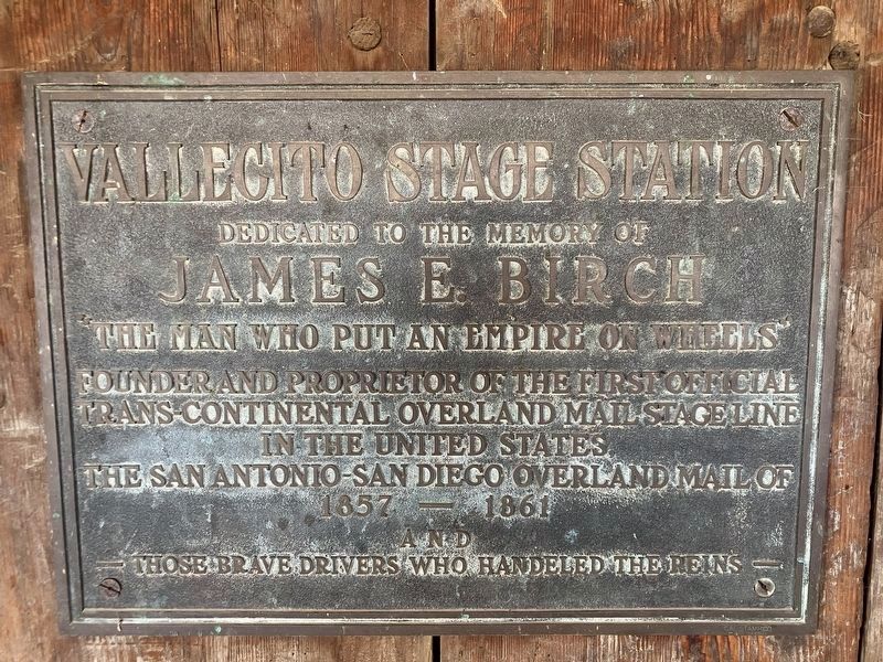 Vallecito Stage Station plaque image. Click for full size.