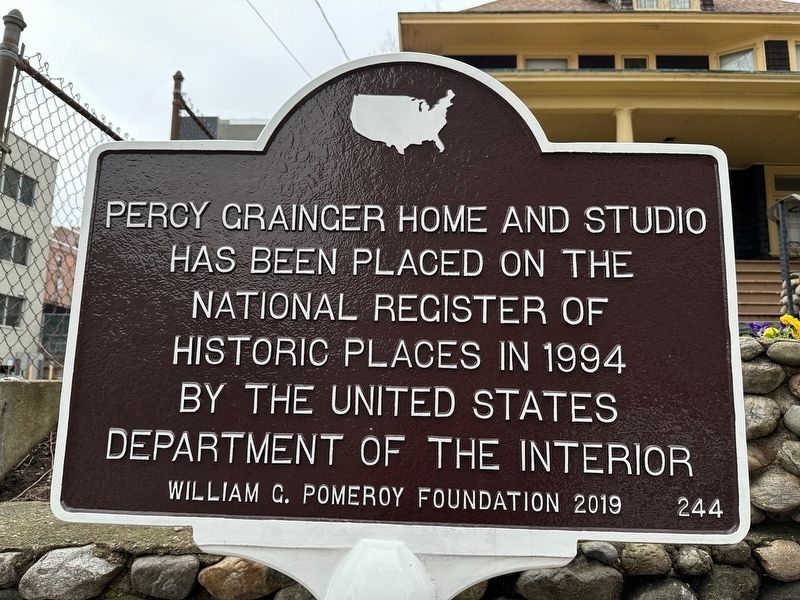 Percy Grainger Home And Studio Marker. Click for full size. Percy Grainger Home And Studio Marker image. Click for full size.