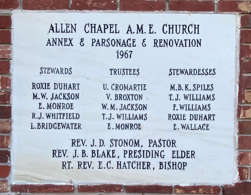 Allen Chapel African Methodist Episcopal Church Marker image. Click for full size.