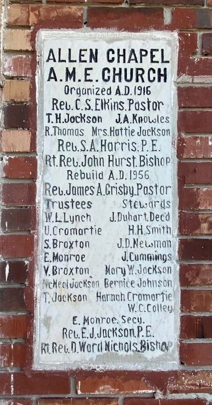 Allen Chapel African Methodist Episcopal Church Marker image. Click for full size.
