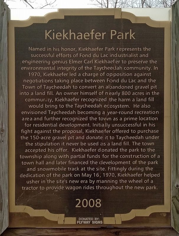 Kiekhaefer Park Marker. Click for full size. Kiekhaefer Park Marker image. Click for full size.