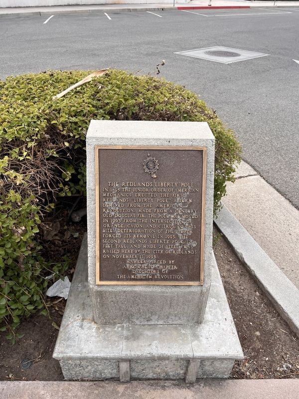 The Redlands Liberty Pole Marker. Click for full size. The Redlands Liberty Pole Marker image. Click for full size.
