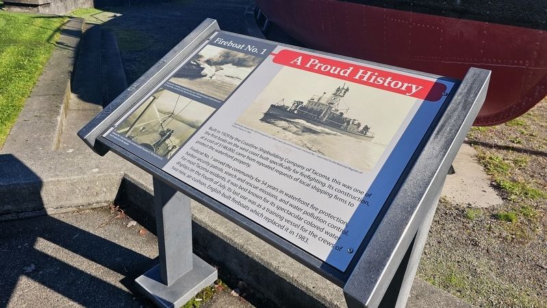 Fireboat No. 1: A Proud History Marker. Click for full size. Fireboat No. 1: A Proud History Marker image. Click for full size.
