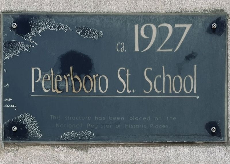 Peterboro St. School Marker. Click for full size. Peterboro St. School Marker image. Click for full size.