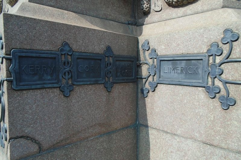Irish County Panels on Parnell Monument Base. Click for full size. Irish County Panels on Parnell Monument Base image. Click for full size.