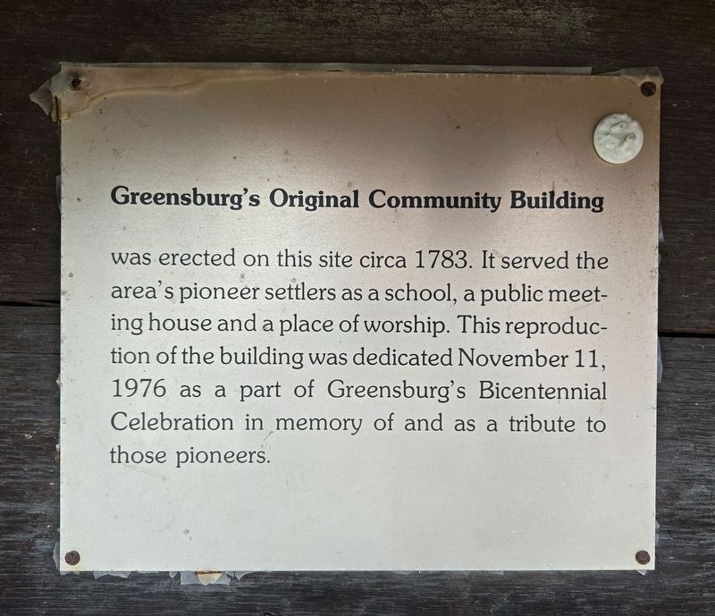 Greensburg's Original Community Building Marker image. Click for full size.