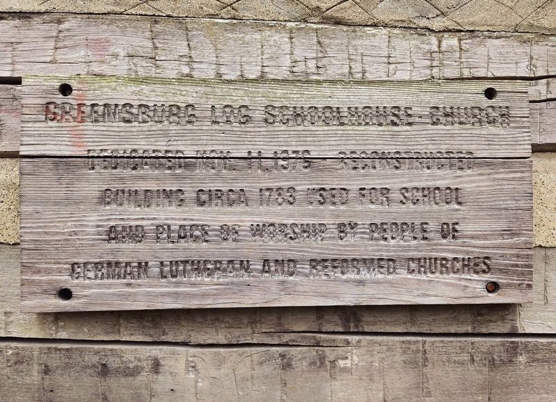 Greensburg Log Schoolhouse-Church image. Click for full size.