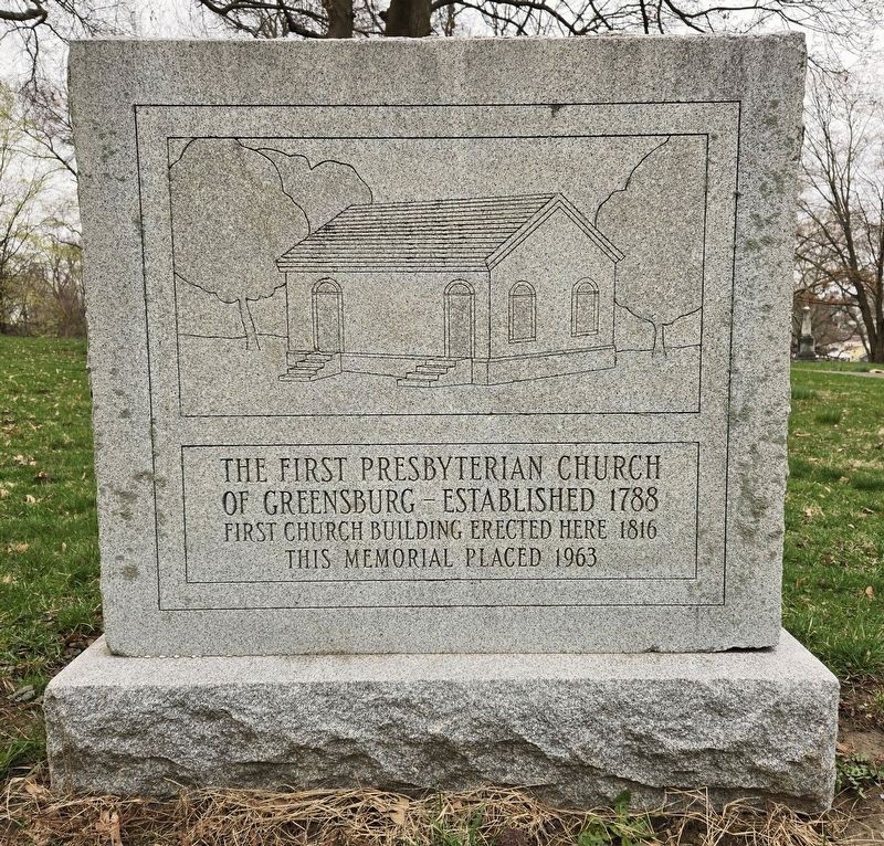 The First Presbyterian Church of Greensburg Marker. Click for full size. The First Presbyterian Church of Greensburg Marker image. Click for full size.