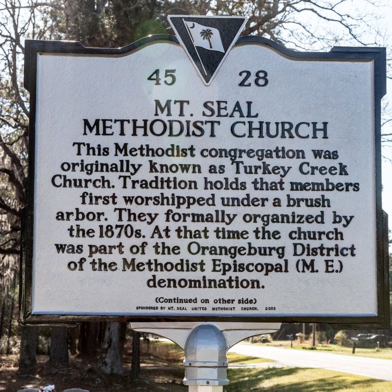 Mt. Seal Methodist Church Marker, Side One image. Click for full size.