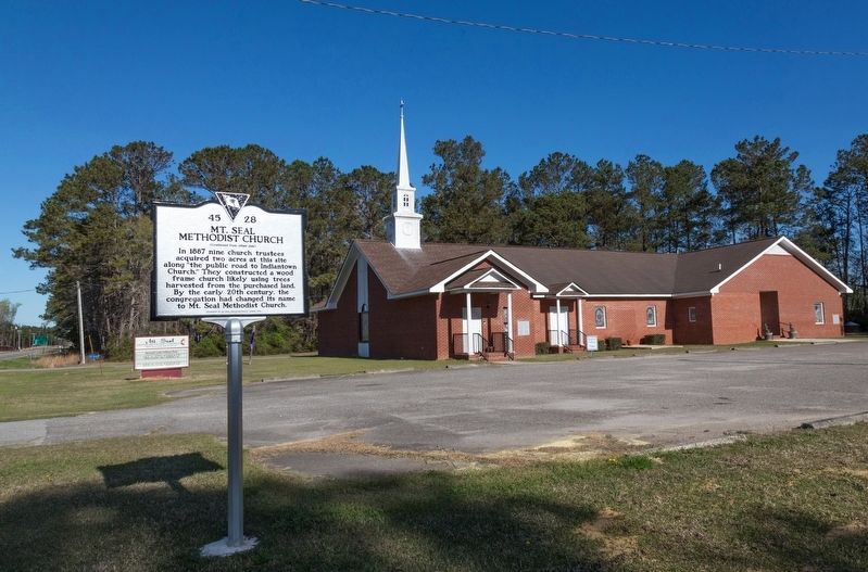 Mt. Seal United Methodist Church and Marker image. Click for full size.