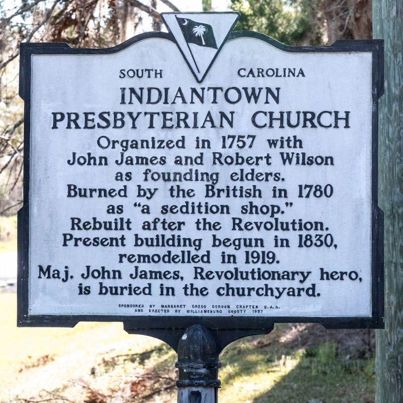 Indiantown Presbyterian Church Marker. Click for full size. Indiantown Presbyterian Church Marker image. Click for full size.