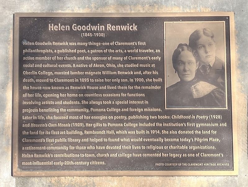 Helen Goodwin Renwick Marker image. Click for full size.