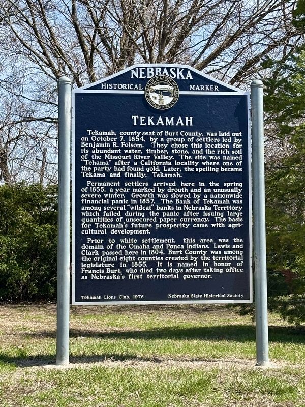 Tekamah Marker. Click for full size. Tekamah Marker image. Click for full size.