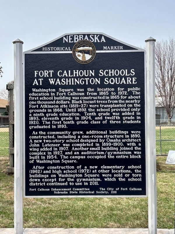 Fort Calhoun Schools at Washington Square Marker image. Click for full size.