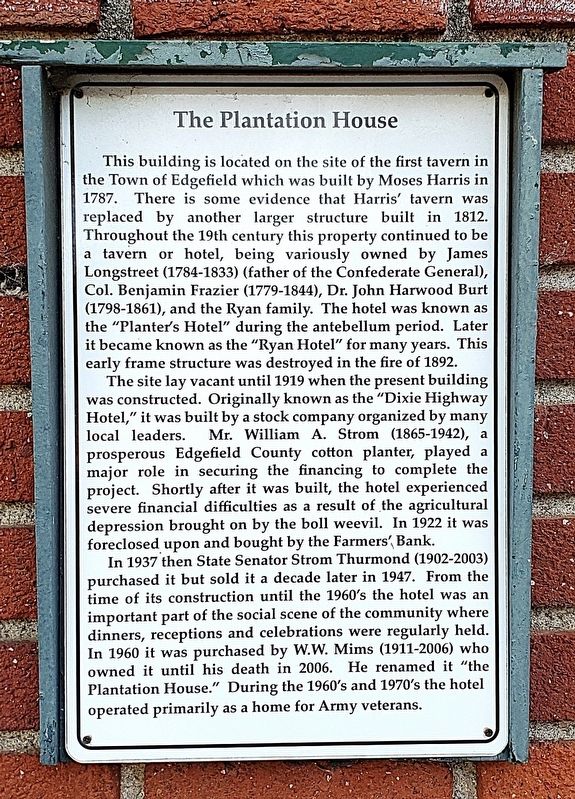 The Plantation House Marker. Click for full size. The Plantation House Marker image. Click for full size.