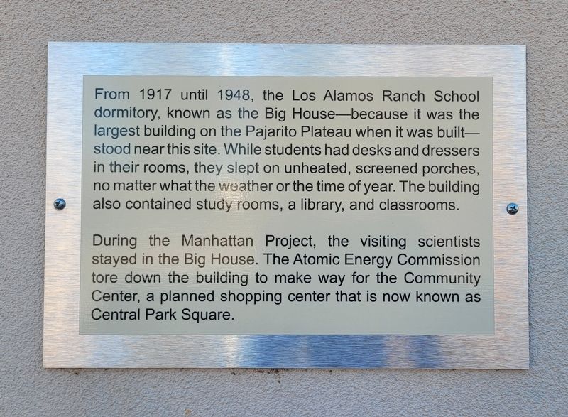 Los Alamos Ranch School Dormitory Marker image. Click for full size.