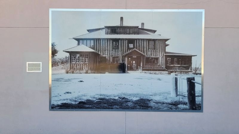 The large photo of the Los Alamos Ranch School Dormitory next to the Marker image. Click for full size.