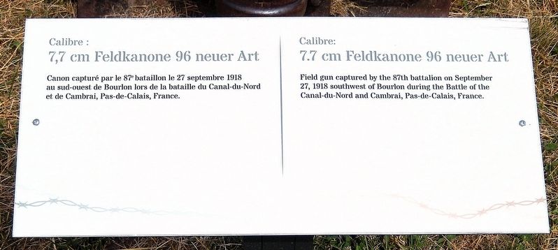 Calibre: 7.7 cm Feldkanone 96 neuer Art Marker. Click for full size. Calibre: 7.7 cm Feldkanone 96 neuer Art Marker image. Click for full size.